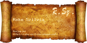 Reke Szilvia névjegykártya